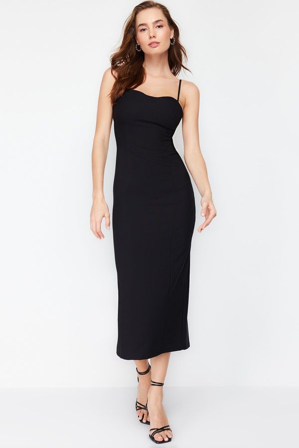 Trendyol Trendyol Black Wrap-around Maxi Strappy Woven Dress