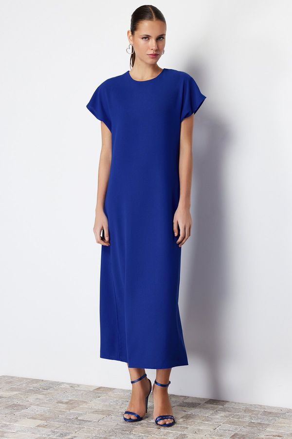 Trendyol Trendyol Blue A-line Short Sleeve Midi Woven Dress