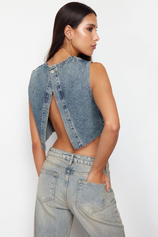 Trendyol Trendyol Blue Backless Denim Bustier