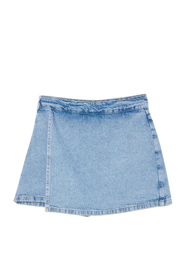 Trendyol Trendyol Blue High Waist Denim Shorts Skirt
