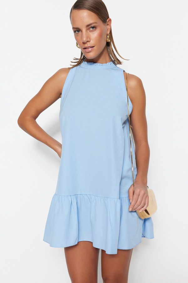 Trendyol Trendyol Blue Relaxed Fit Mini Sleeveless Woven Dress