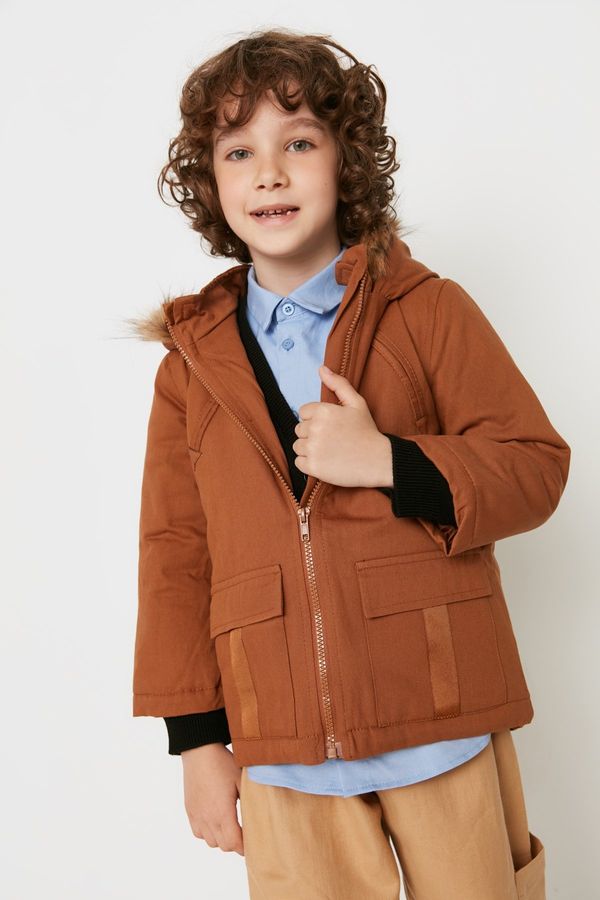 Trendyol Trendyol Boy Boy Brown Hooded Coat