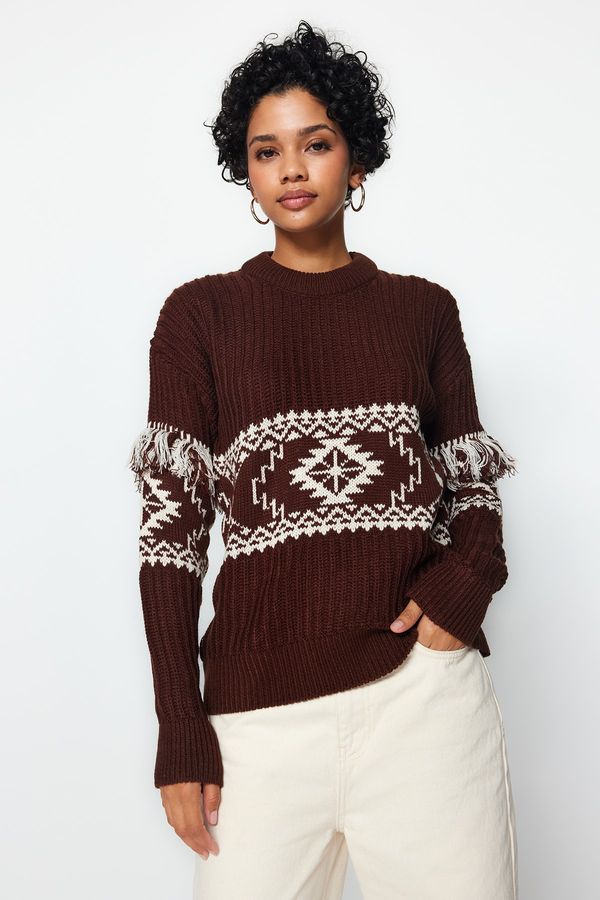 Trendyol Trendyol Brown Crew Neck Knitwear Sweater