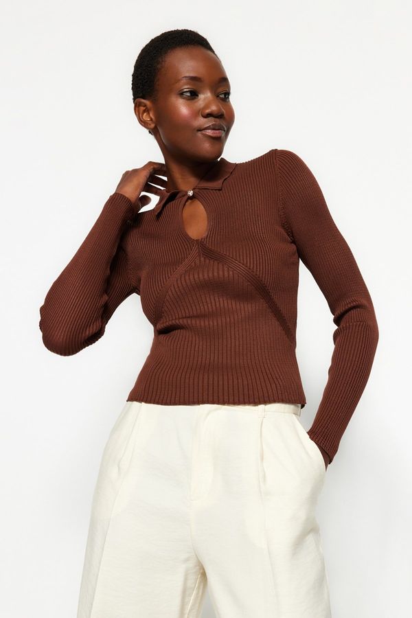 Trendyol Trendyol Brown Polo Neck Knitwear Sweater