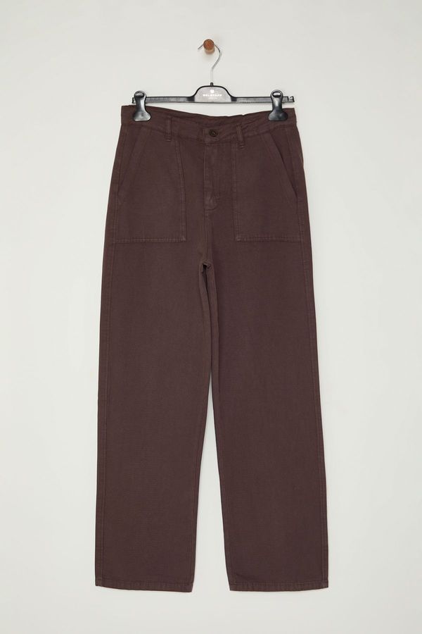 Trendyol Trendyol Brown Straight Fit Trousers