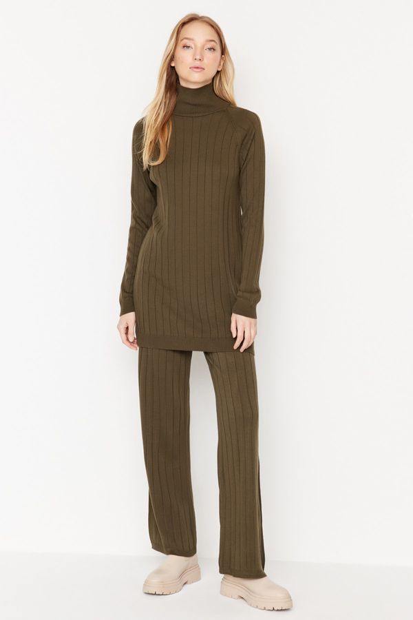 Trendyol Trendyol Brown Turtleneck Corduroy Sweater-Pants, Knitwear Suit