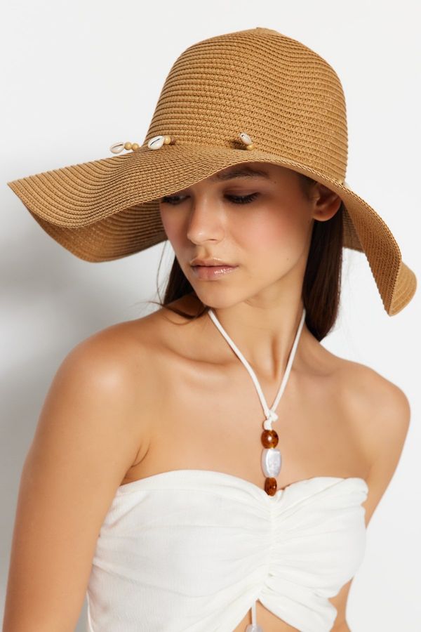 Trendyol Trendyol Camel Shell Detail Straw Hat for Women