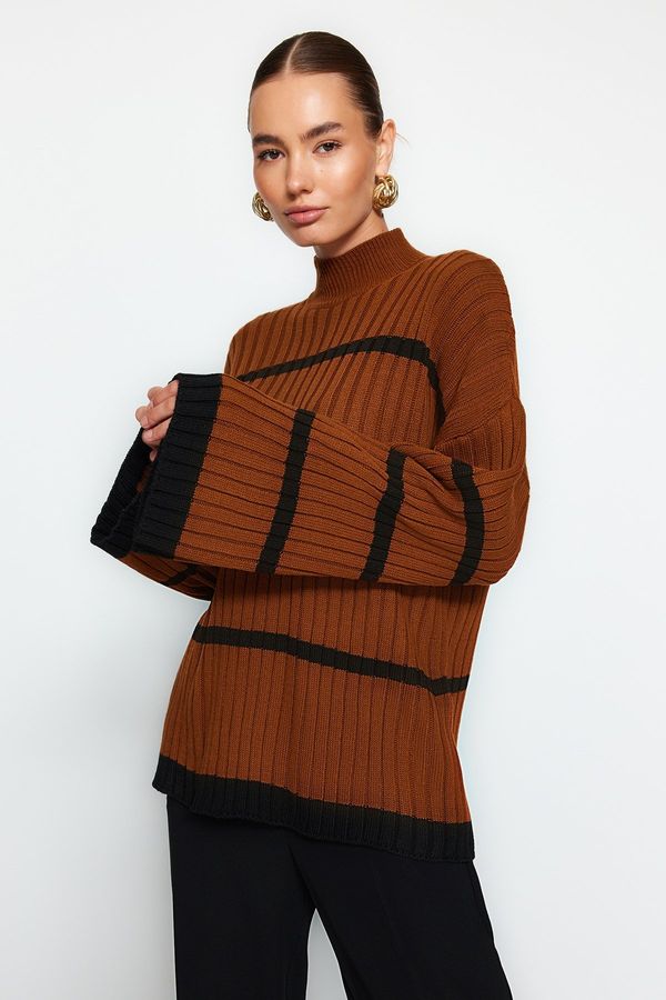 Trendyol Trendyol Cinnamon Oversize Knitwear Sweater