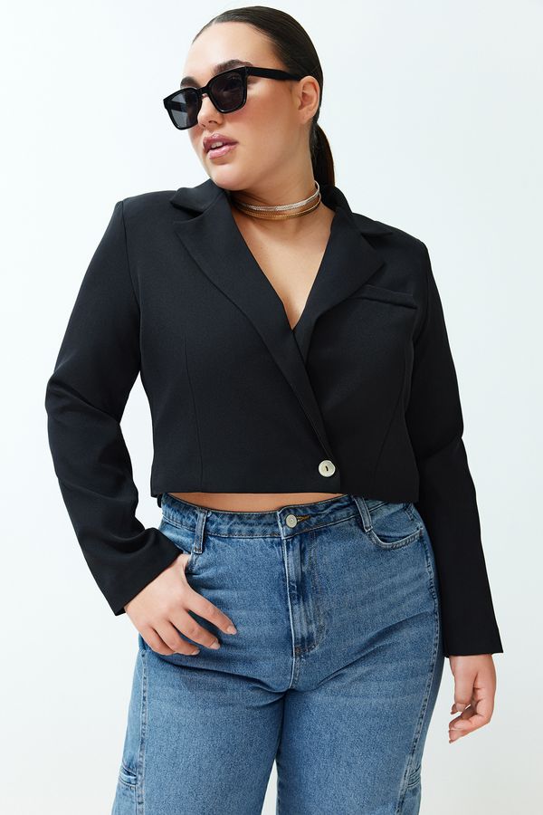 Trendyol Trendyol Curve Black Blazer Woven Jacket