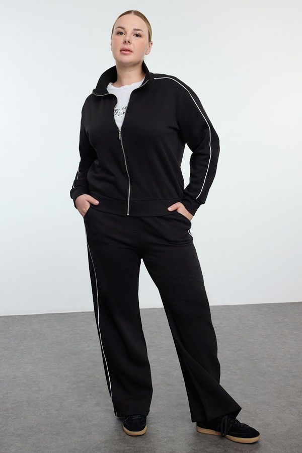 Trendyol Trendyol Curve Black Knitted Plus Size Two Piece Set