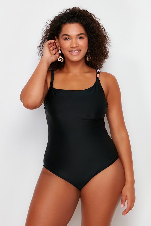 Trendyol Trendyol Curve Black Single Shoulder Swimsuit with Enhancing Effect