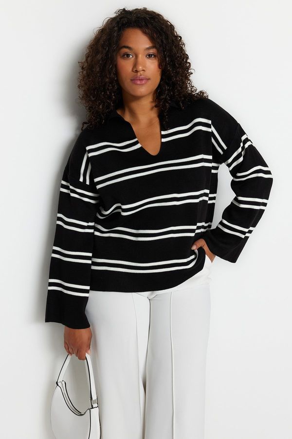 Trendyol Trendyol Curve Black Striped Knitwear Sweater