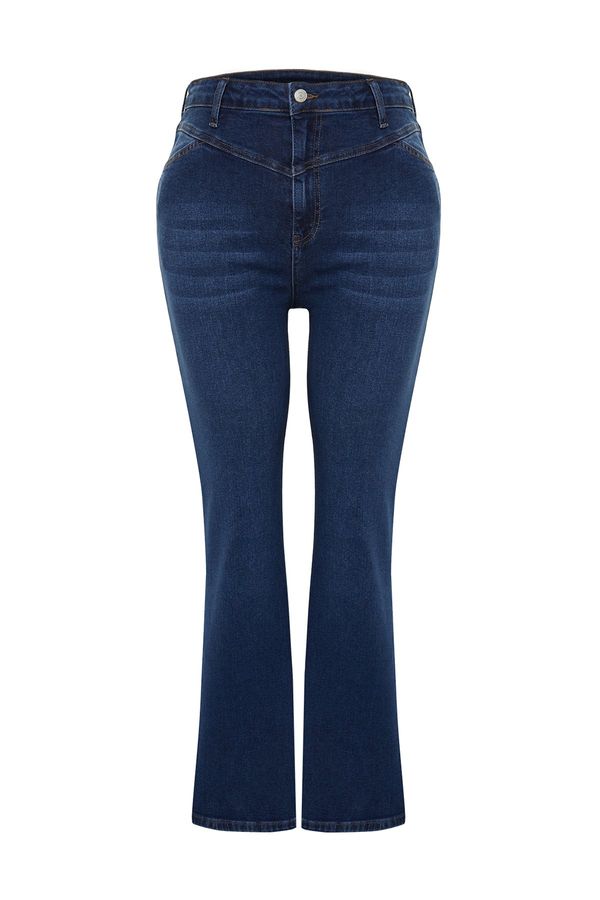 Trendyol Trendyol Curve Blue Stitching Detailed Flare Fit Denim Jeans