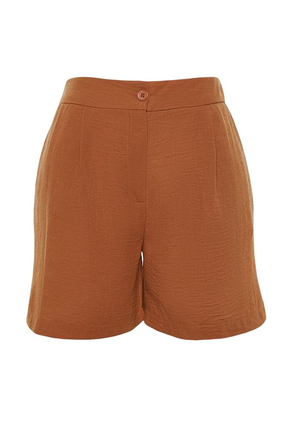 Trendyol Trendyol Curve Brick Linen Look Woven Shorts & Bermuda