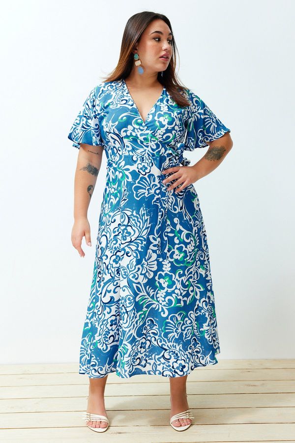 Trendyol Trendyol Curve Multi Color Patterned A-line Woven Dress