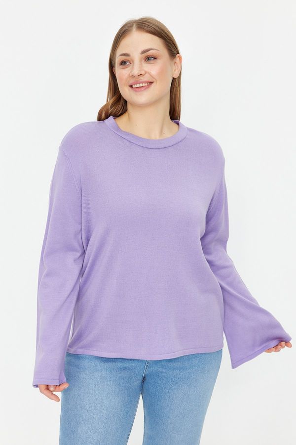 Trendyol Trendyol Curve Purple Spanish Sleeve Knitwear Sweater