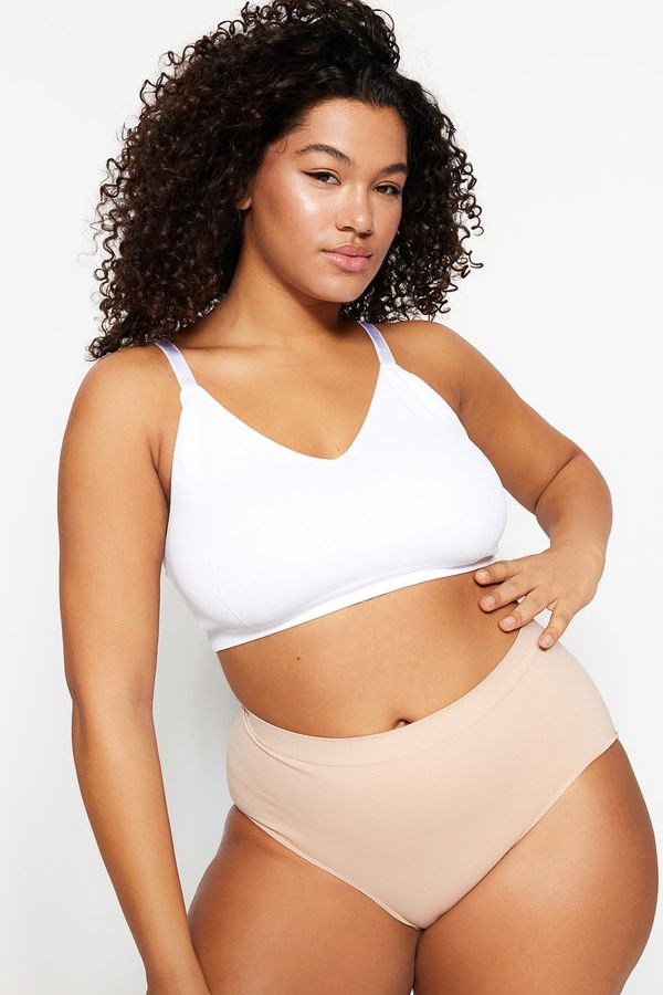 Trendyol Trendyol Curve White Capless Strap Seamless Bralette Bra