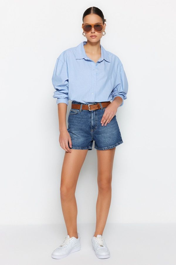 Trendyol Trendyol Dark Blue Denim Shorts