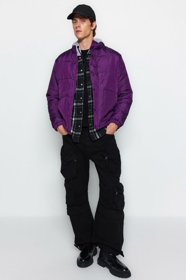 Trendyol Trendyol Dark Purple Regular Fit Puffer Winter Jacket
