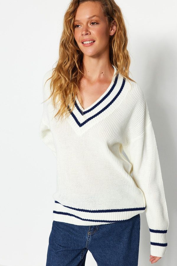 Trendyol Trendyol Ecru Wide Fit Knitwear Sweater