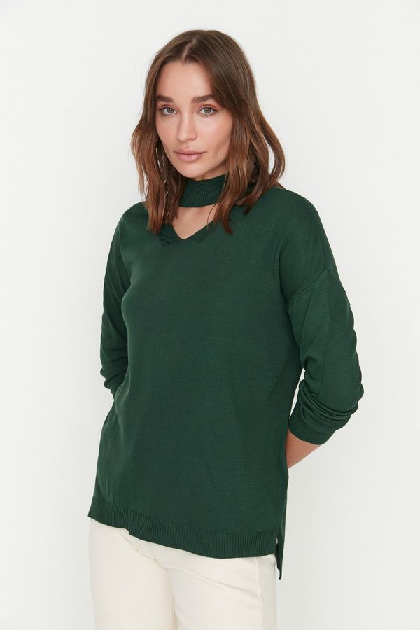 Trendyol Trendyol Emerald Choker Collar Knitwear Sweater