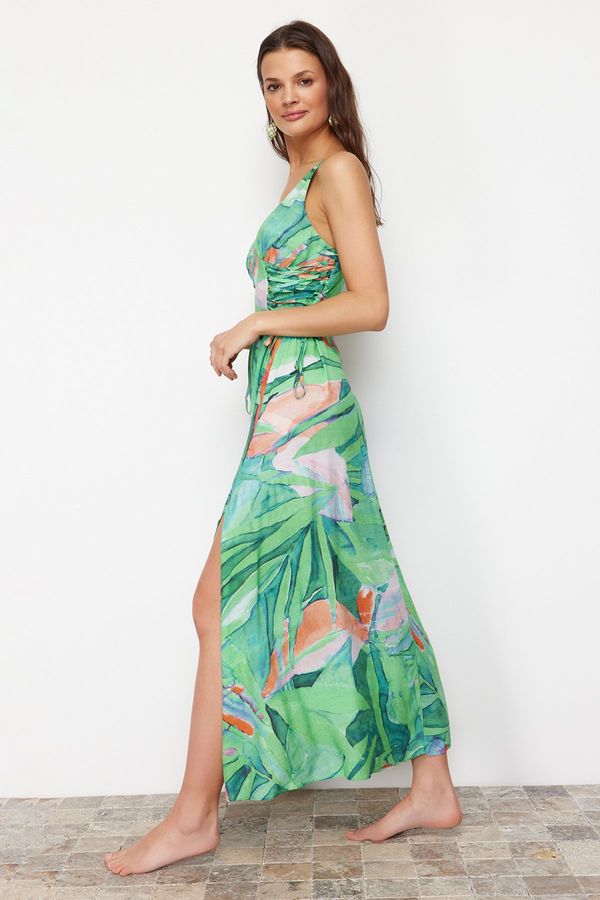 Trendyol Trendyol Floral Pattern Maxi Woven Beach Dress
