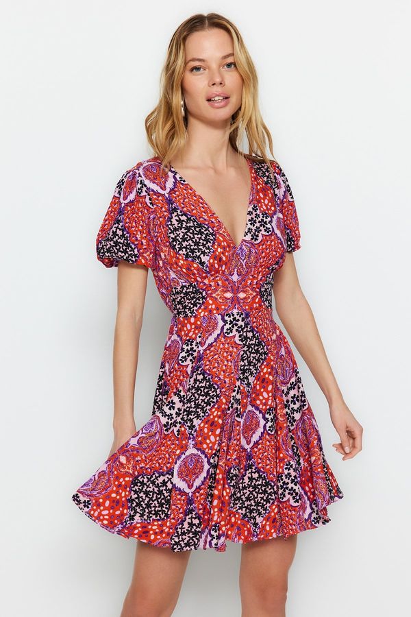 Trendyol Trendyol Floral Patterned Mini Woven Beach Dress