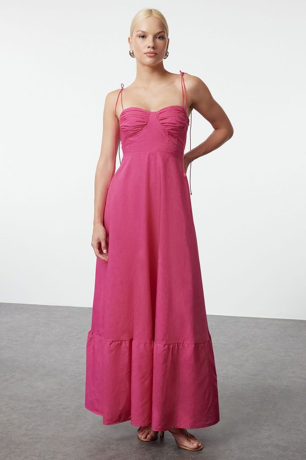 Trendyol Trendyol Fuchsia Drape Detailed Woven Maxi Dress