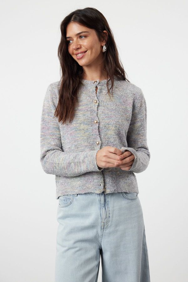 Trendyol Trendyol Gray Gradient Knitwear Cardigan