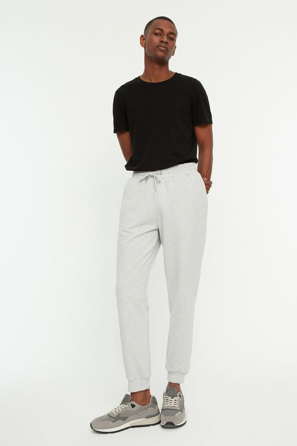 Trendyol Trendyol Gray Men's Regular Cut Elastic Lace-up Sweatpants