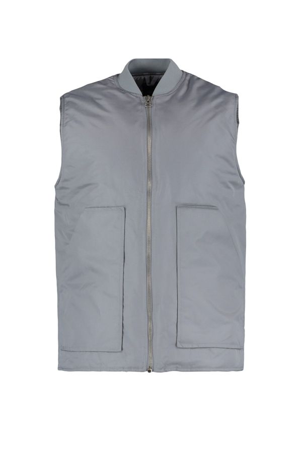Trendyol Trendyol Gray Men's Regular Fit Bomber Collar Waistcoat