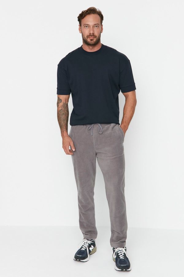 Trendyol Trendyol Gray Men's Regular/Normal Cut Label Appliqued Rubber Leg Sweatpants
