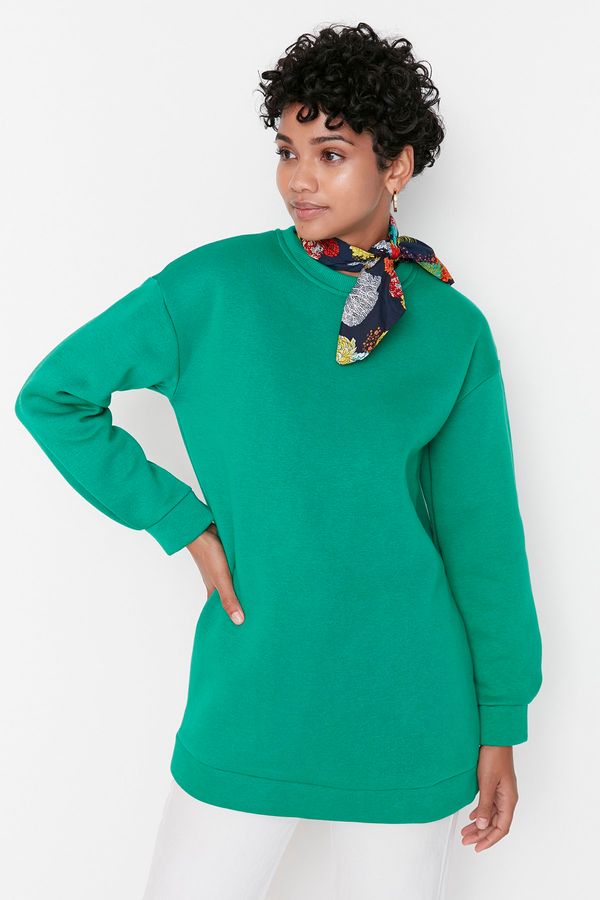 Trendyol Trendyol Green Crewneck Knitted Sweatshirt with Pillows