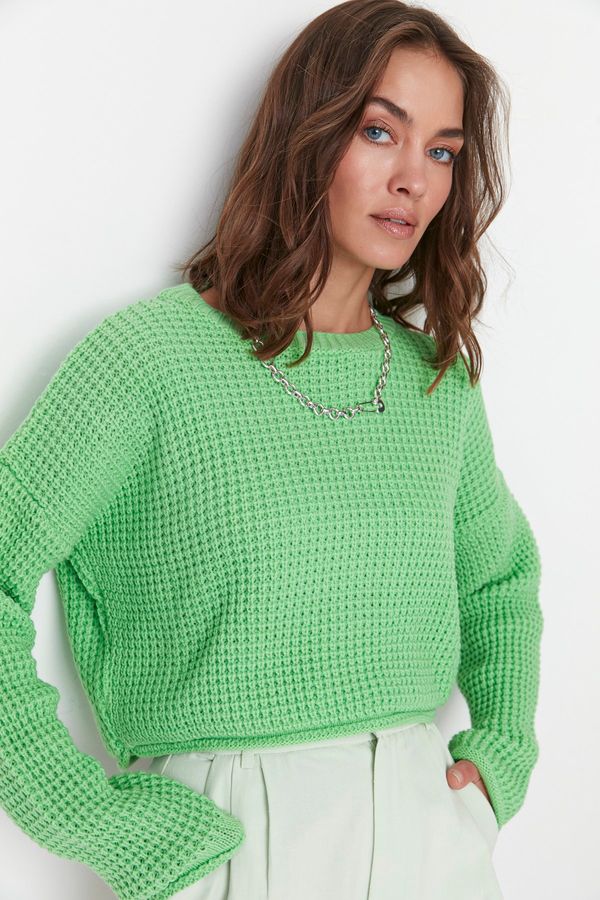 Trendyol Trendyol Green Crop Knitwear Sweater