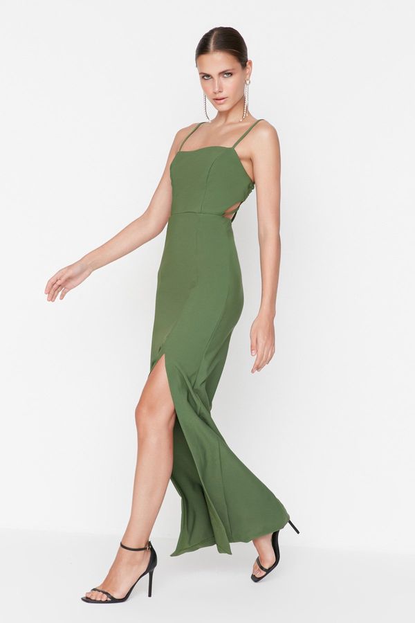 Trendyol Trendyol Green Evening Dress With Back Detail
