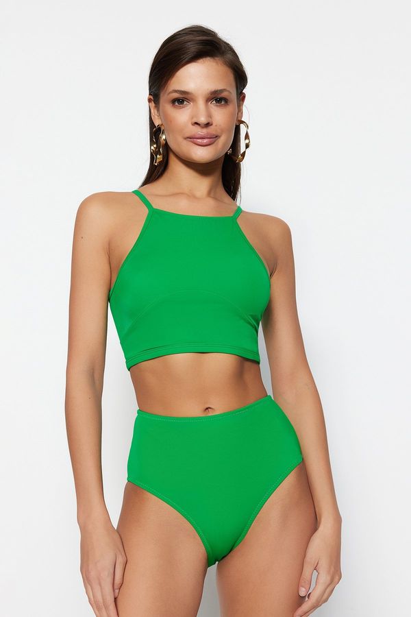 Trendyol Trendyol Green Halter Neck Bikini Top