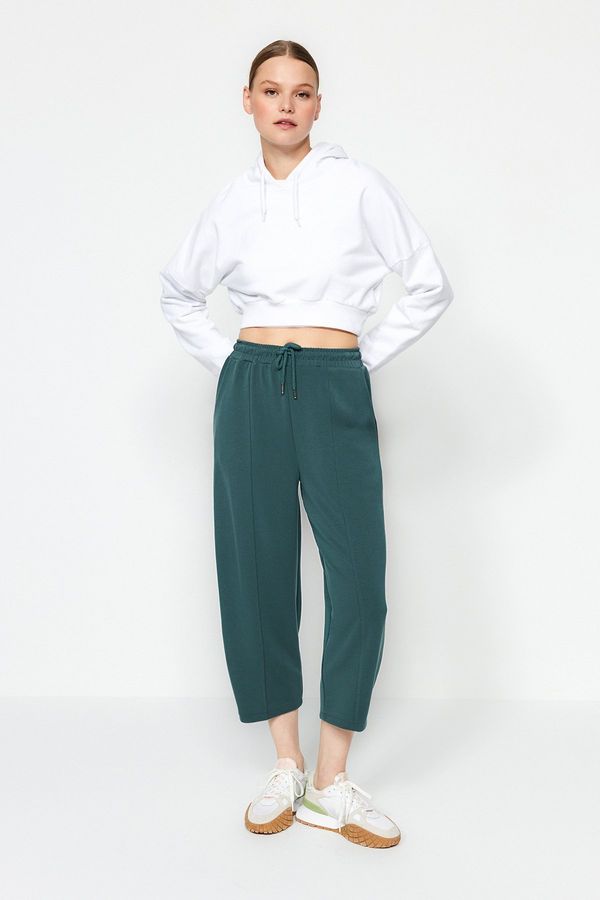 Trendyol Trendyol Green Modal Soft Fabric High Waist Flexible Knitted Trousers