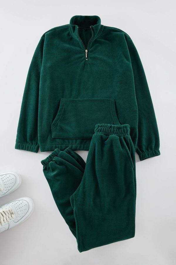 Trendyol Trendyol Green Oversize/Wide Cut Basic Tracksuit Set