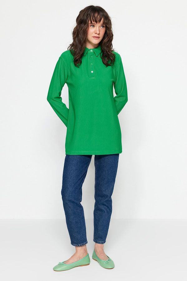 Trendyol Trendyol Green Polo Neck Knitted Tunic