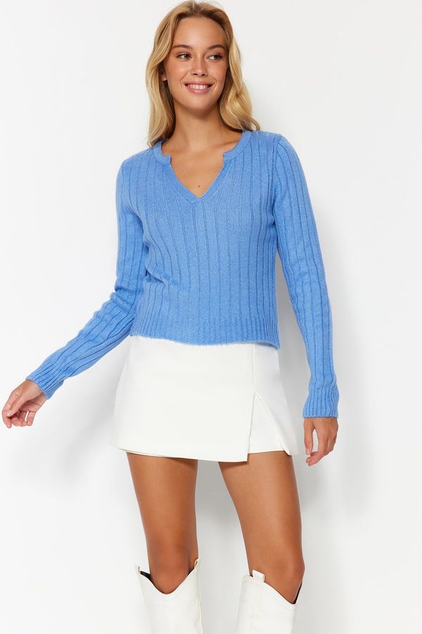 Trendyol Trendyol Indigo Soft-Textured Knitwear Sweater