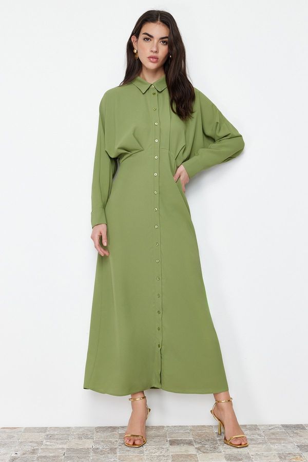 Trendyol Trendyol Khaki Waist Detailed Woven Shirt Dress