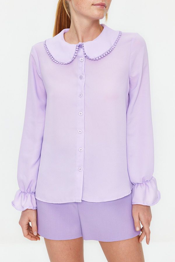 Trendyol Trendyol Lilac Collar Detailed Ruffled Woven Shirt