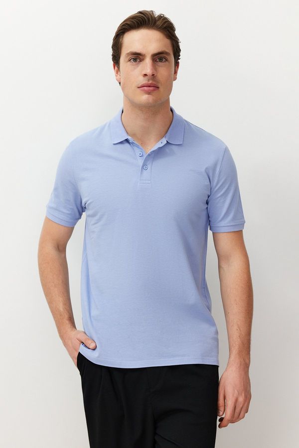 Trendyol Trendyol Lilac Men's Regular/Normal Fit Textured Polo Neck T-Shirt