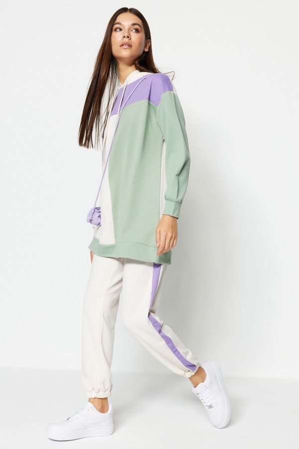Trendyol Trendyol Lilac-Multicolor Knitted Hijab Tracksuit Set