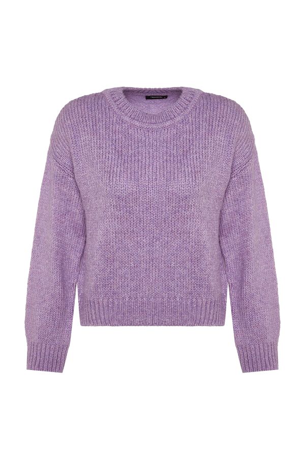 Trendyol Trendyol Lilac Wide Fit Soft Textured Basic Knitwear Sweater
