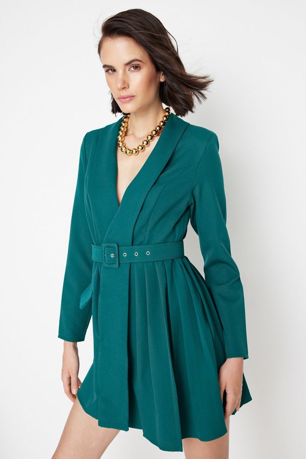 Trendyol Trendyol Limited Edition Green Belted Woven Dress