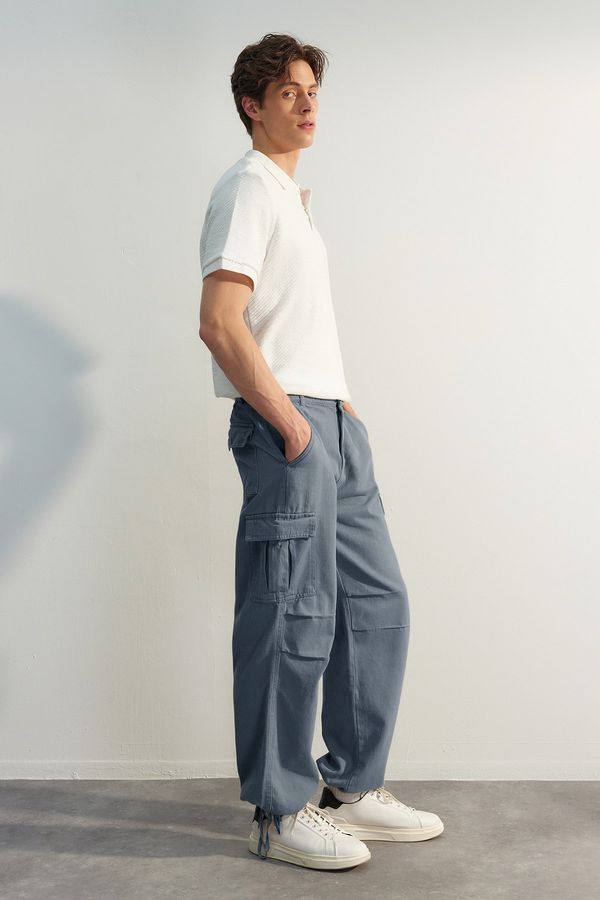 Trendyol Trendyol Limited Edition Navy Blue Loose Fit Trousers