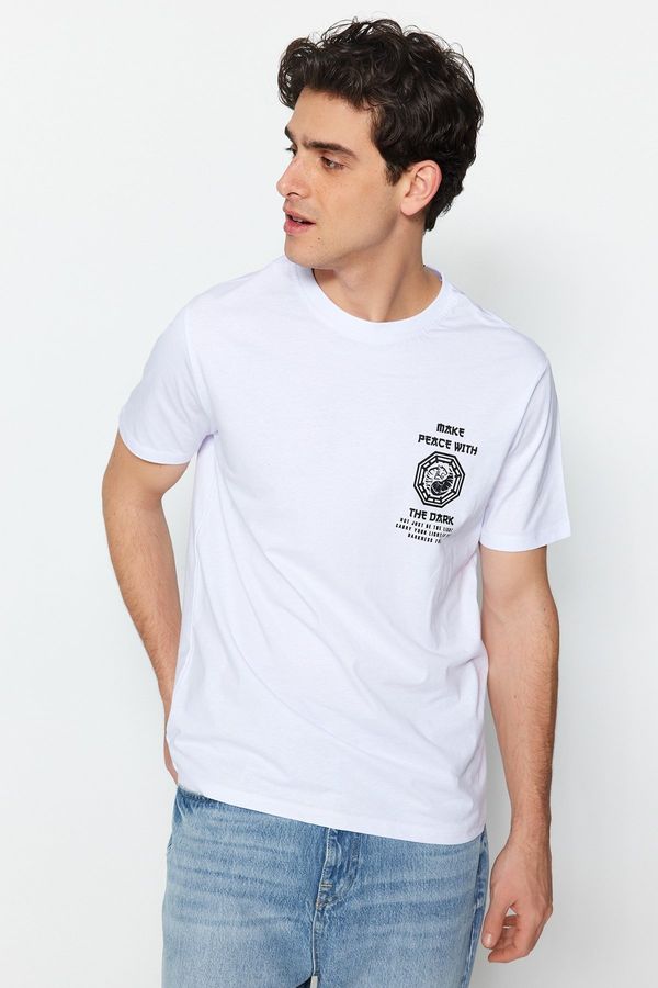 Trendyol Trendyol Men's Men's Regular/Regular Cut, Far Eastern Printed 100% Cotton T-Shirt.