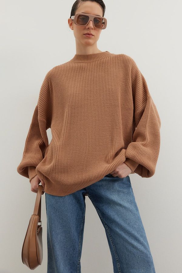 Trendyol Trendyol Mink Wide Fit Crew Neck Knitwear Sweater