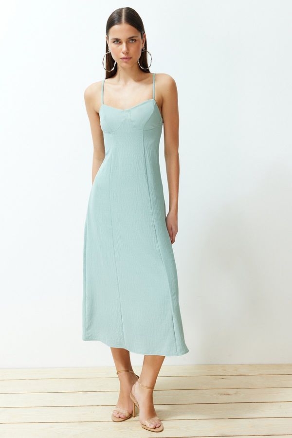 Trendyol Trendyol Mint A-line Midi Woven Strap Dress